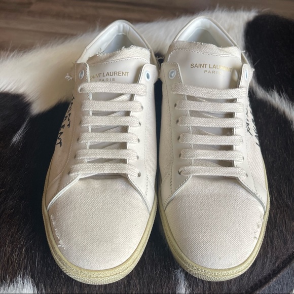 COURT CLASSIC SL/06 EMBROIDERED SNEAKERS IN CANVAS AND LEATHER, size 40 - Picture 4 of 10